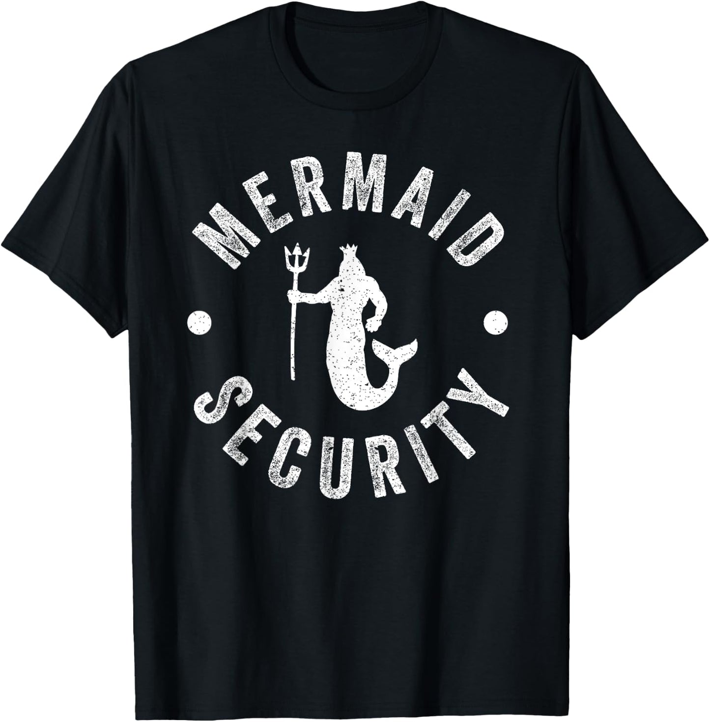 Mermaid Security Funny Swimming Costume T-Shirt - T-Shirt | Black