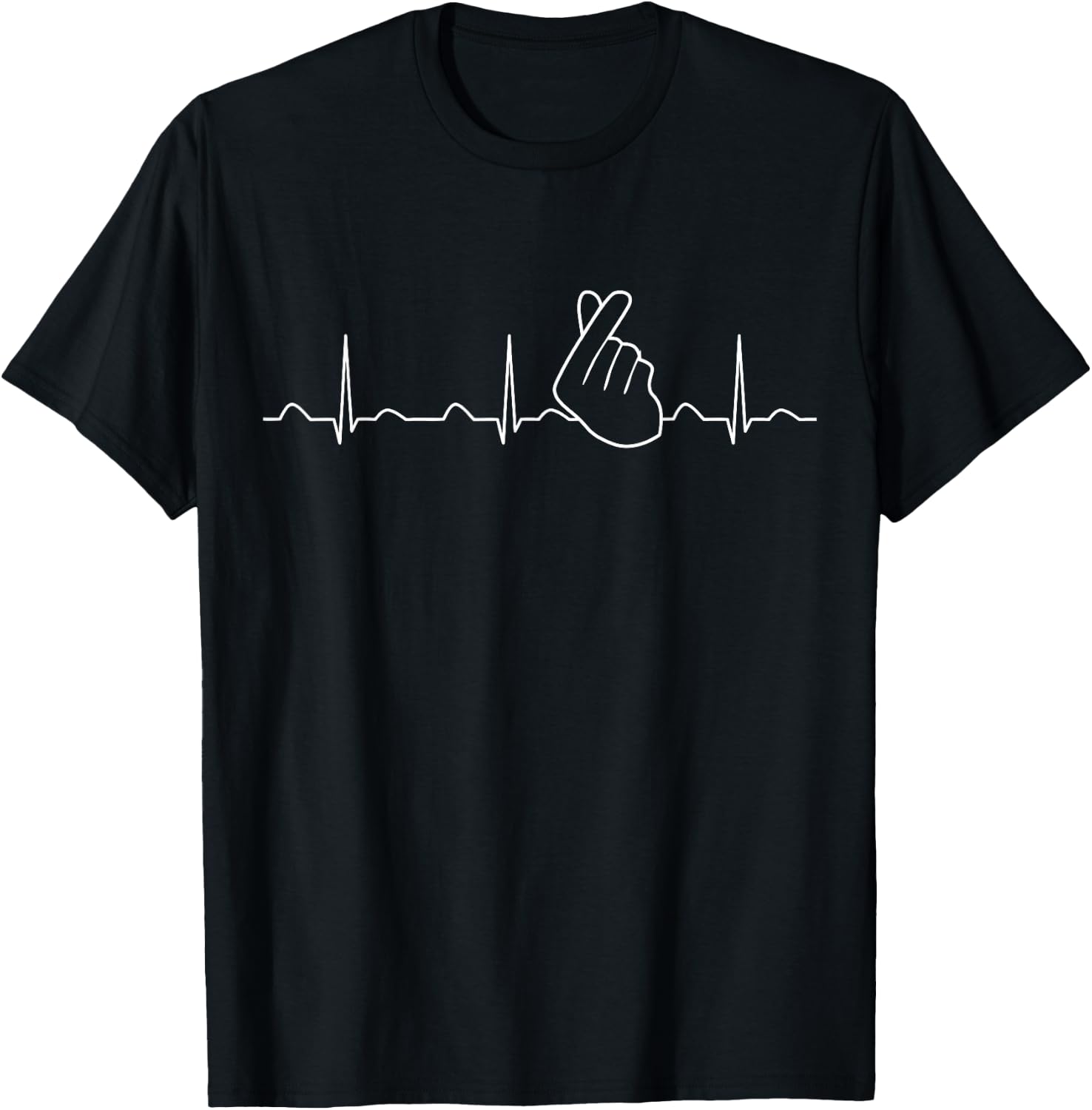 K-Pop Shirt KPop Heartbeat Hand Symbol Korean Music Gift T-Shirt - T-Shirt | Black