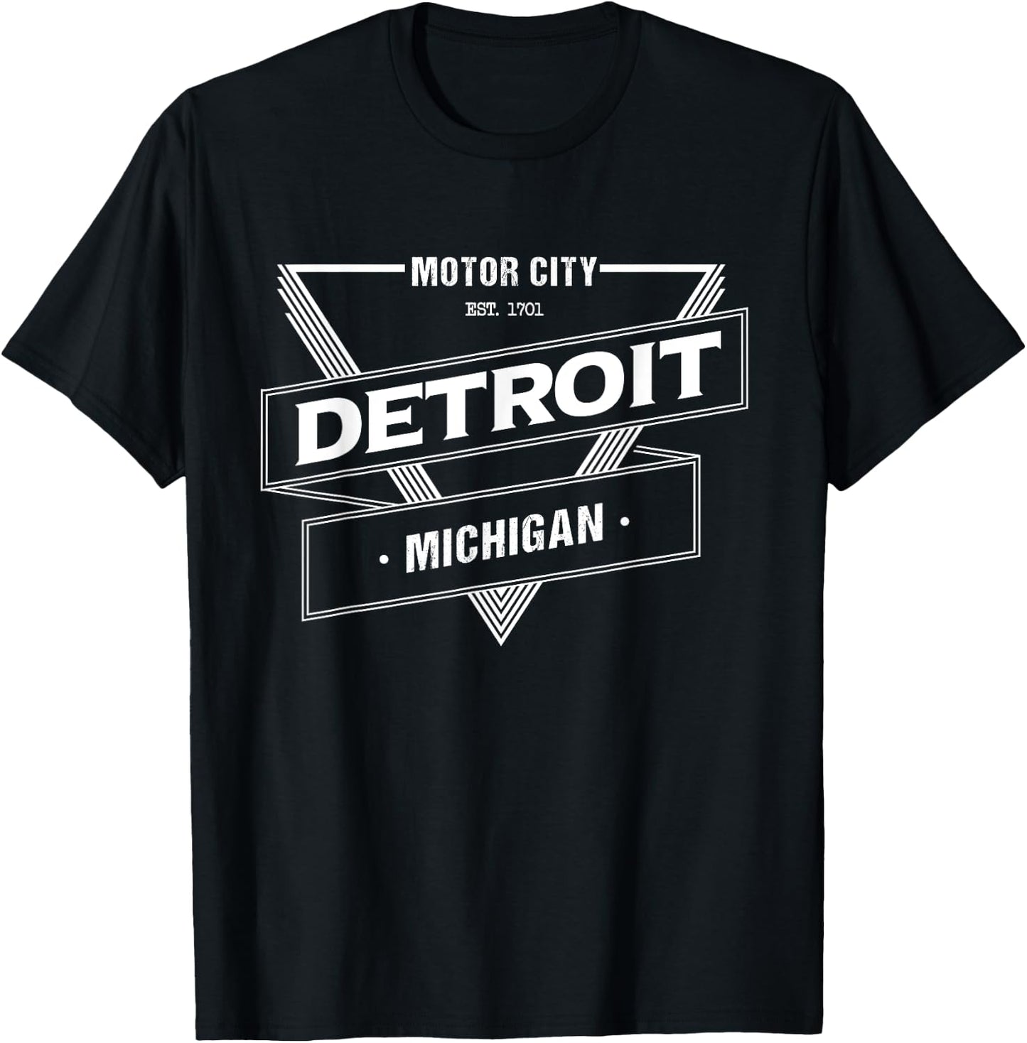 Motor City Detroit Michigan US Downotown Motown T-Shirt - T-Shirt | Black