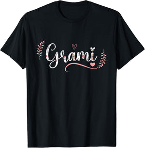Grami Floral Grandma Christmas Mother's Day Grandparents T-Shirt - T-Shirt | Black