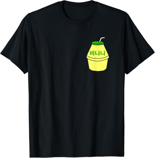 Cute Banana Milk Korean Kpop Japan Harajuku Kawaii T-Shirt - T-Shirt | Black