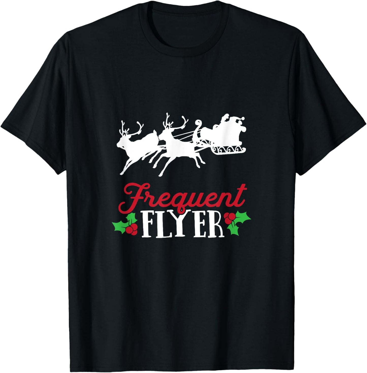 Funny Christmas Pajama Santa Frequent Flyer T-Shirt - T-Shirt | Black