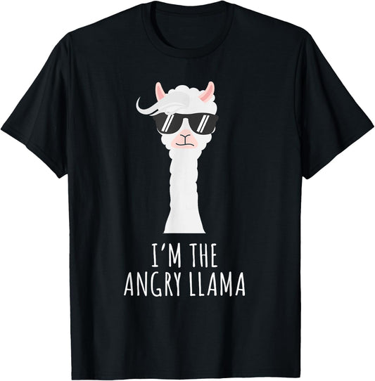 Llama Angry Shirts Funny No Prob Llama Lover T-Shirt - T-Shirt | Black