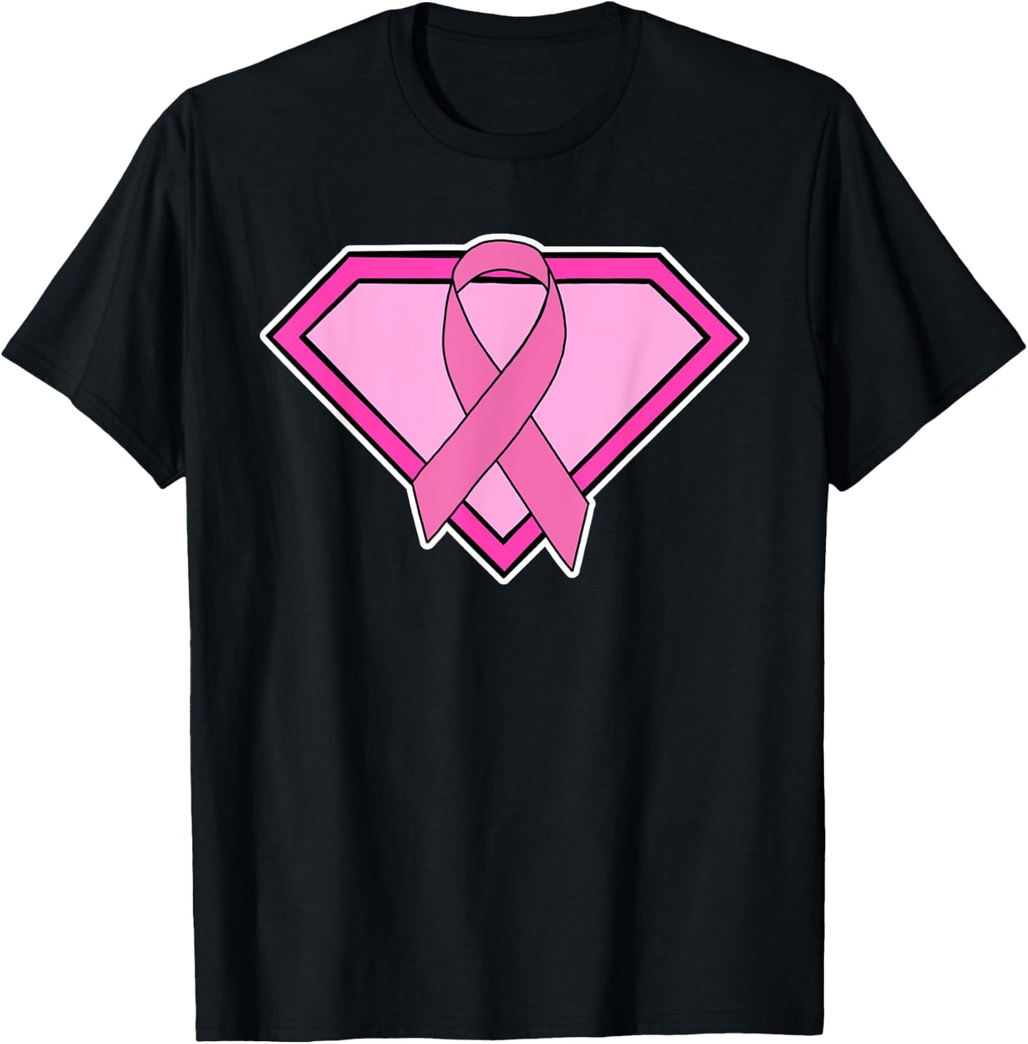 Super Hero Breast Cancer T Shirt T-Shirt - T-Shirt | Black