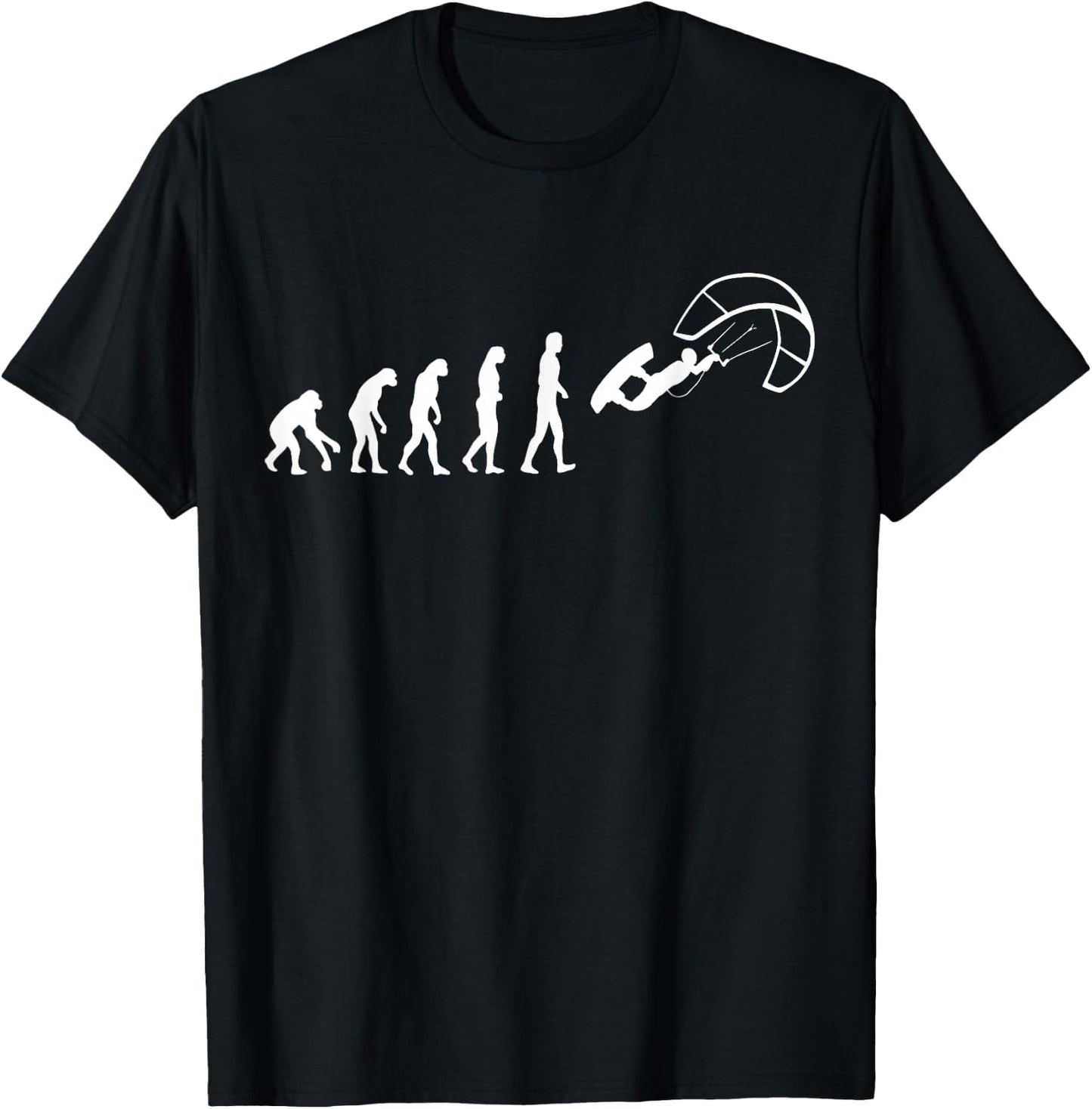 Funny Kitesurf Shirt - Kite Surfing Evolution Kite Boarding T-Shirt - T-Shirt | Black