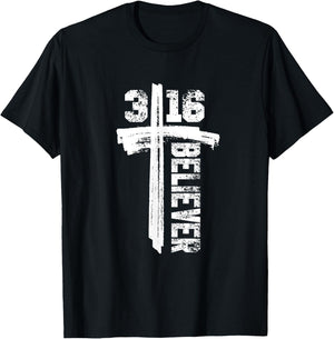 John 3:16 "I'm a Believer" Christian Gear & Apparel T-Shirt - T-Shirt | Black