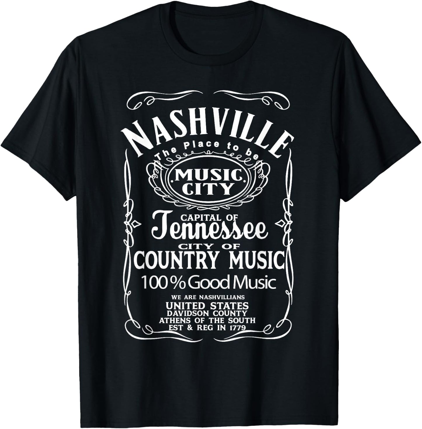 Nashville Tennessee Country Music City United States Outfit T-Shirt - T-Shirt | Black