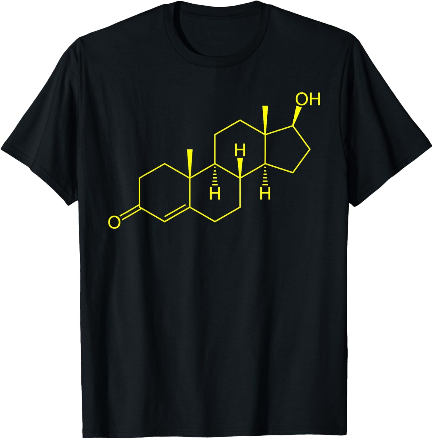 Testosterone Molecule Biology Science Bodybuilding Steroid T-Shirt - T-Shirt | Black