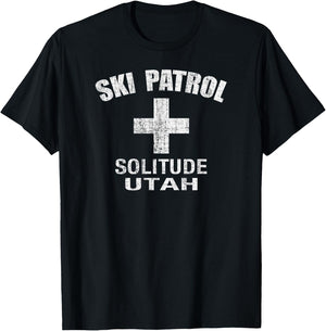 Retro Official Solitude UT Ski Patrol T-Shirt - T-Shirt | Black