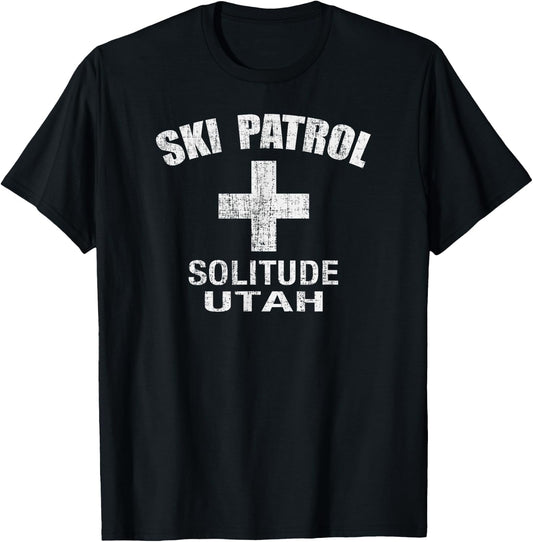 Retro Official Solitude UT Ski Patrol T-Shirt - T-Shirt | Black