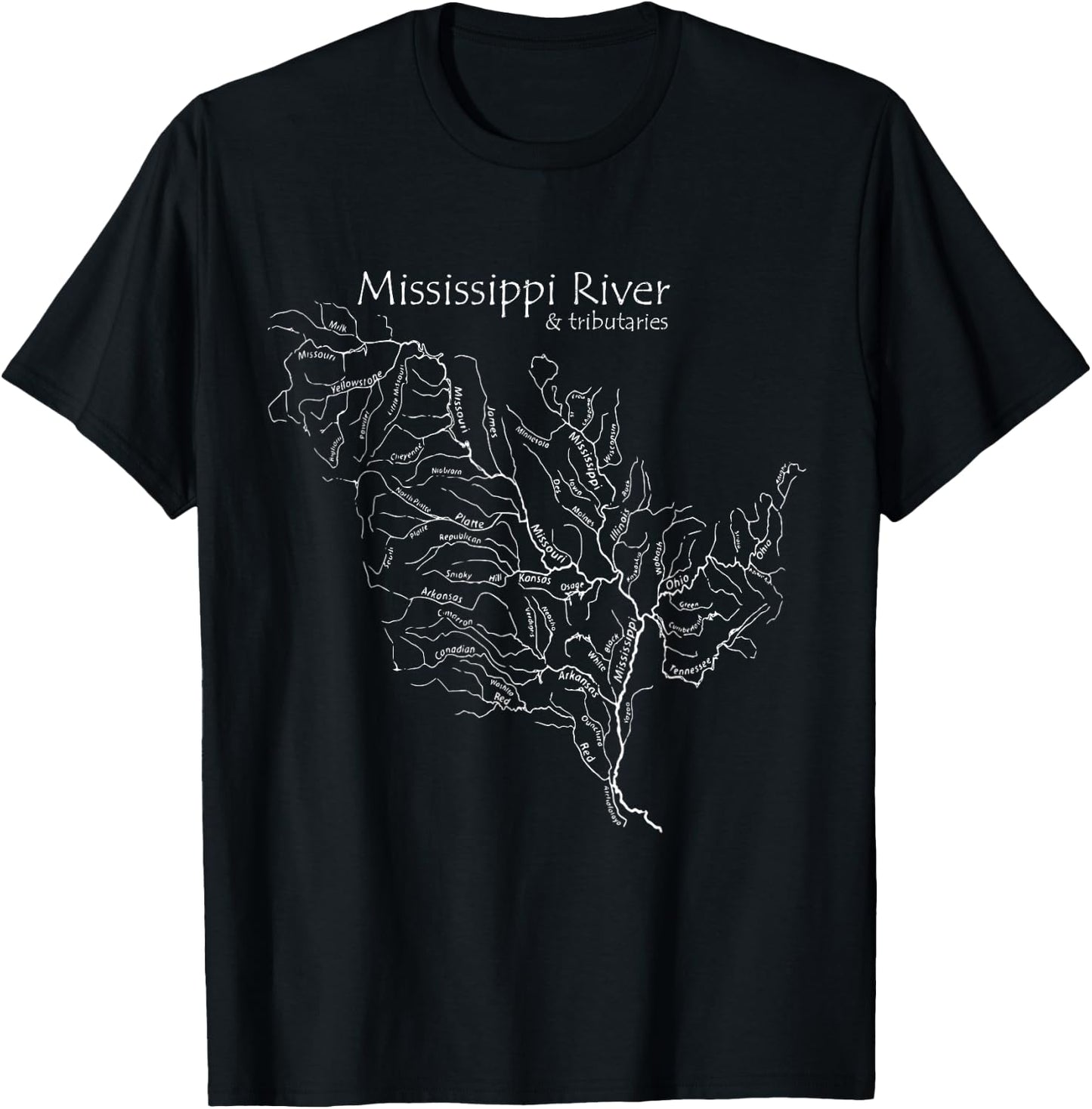 Mississippi River and Tributaries T-Shirt - T-Shirt | Black