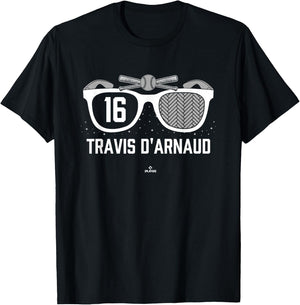 American Glasses Travis d'Arnaud Atlanta Baseball MLBPA T-Shirt - T-Shirt | Black