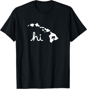 Hi Hawaiian Islands T-Shirt_ T-Shirt - T-Shirt | Black