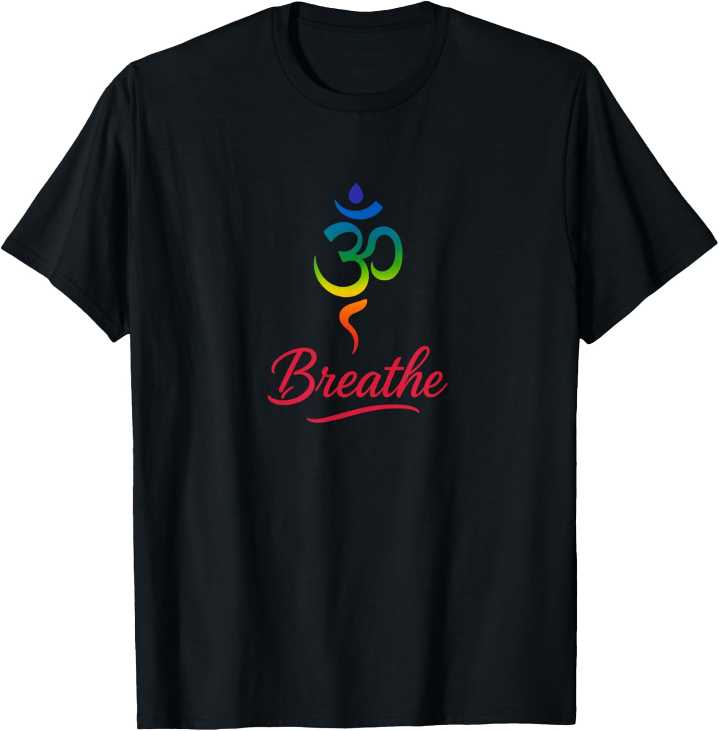Breathe Chakra Symbol Yoga Meditation Spiritual T-Shirt - T-Shirt | Black