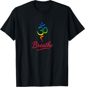 Breathe Chakra Symbol Yoga Meditation Spiritual T-Shirt - T-Shirt | Black