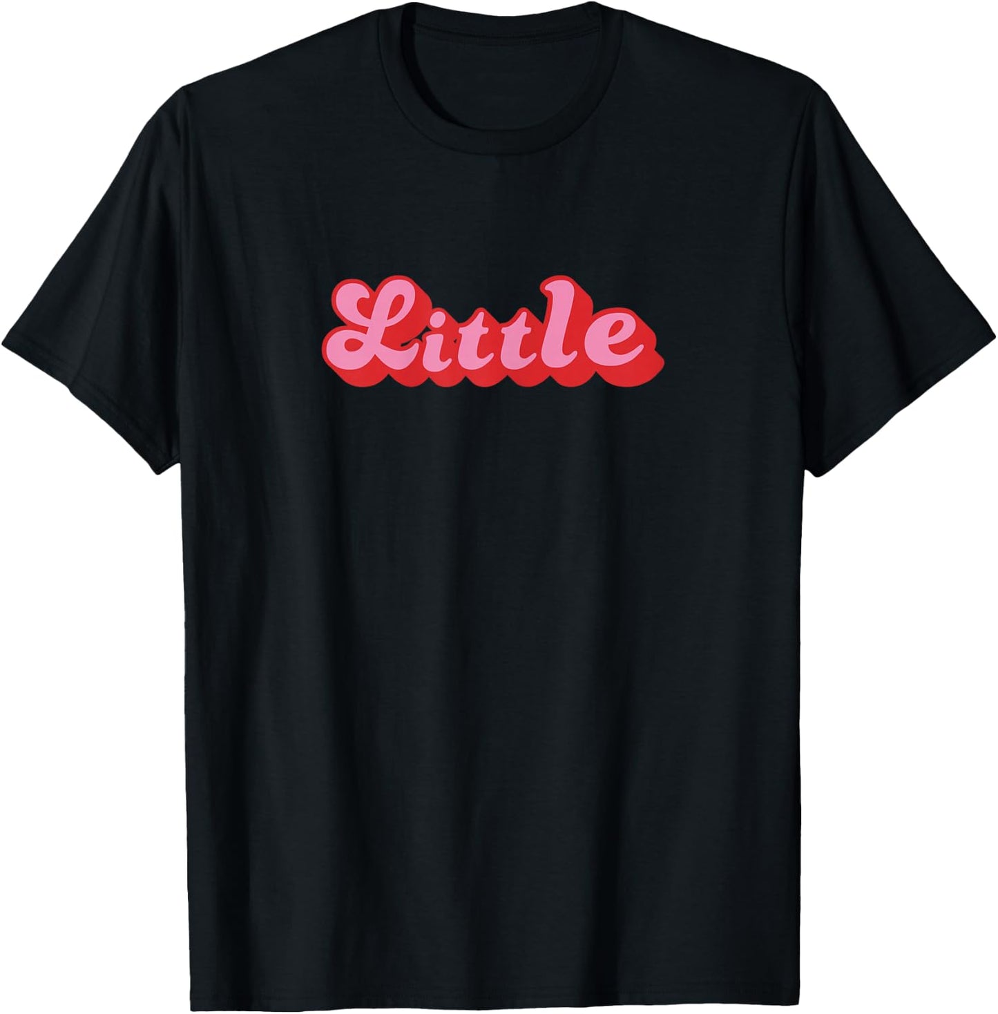 Retro 70s Style Reveal Sorority Big Little Little Sister T-Shirt - T-Shirt | Black