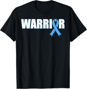 Prostate Cancer Warrior - Light Blue Ribbon T-Shirt - T-Shirt | Black