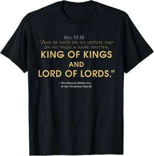 king and lord Jesus , Revelation 19:16 bible T-Shirt - T-Shirt | Black