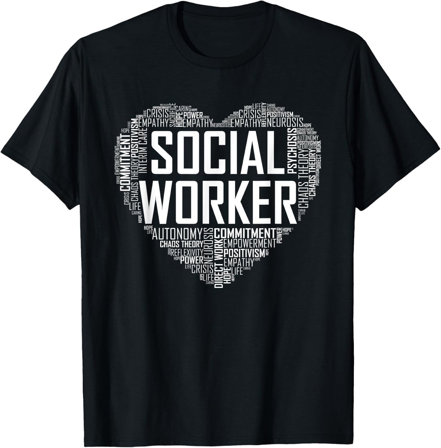 Social Worker T Shirt Love Month Graduation Gift T-Shirt - T-Shirt | Black
