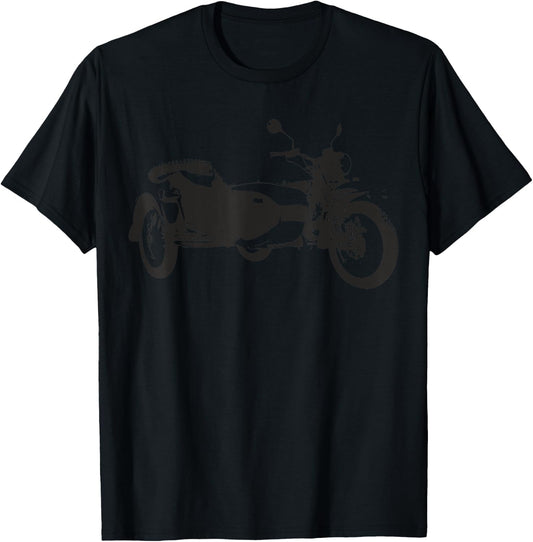 Sidecar Motorcycle | Vintage 3-Wheel Motorbike T-Shirt - T-Shirt | Black