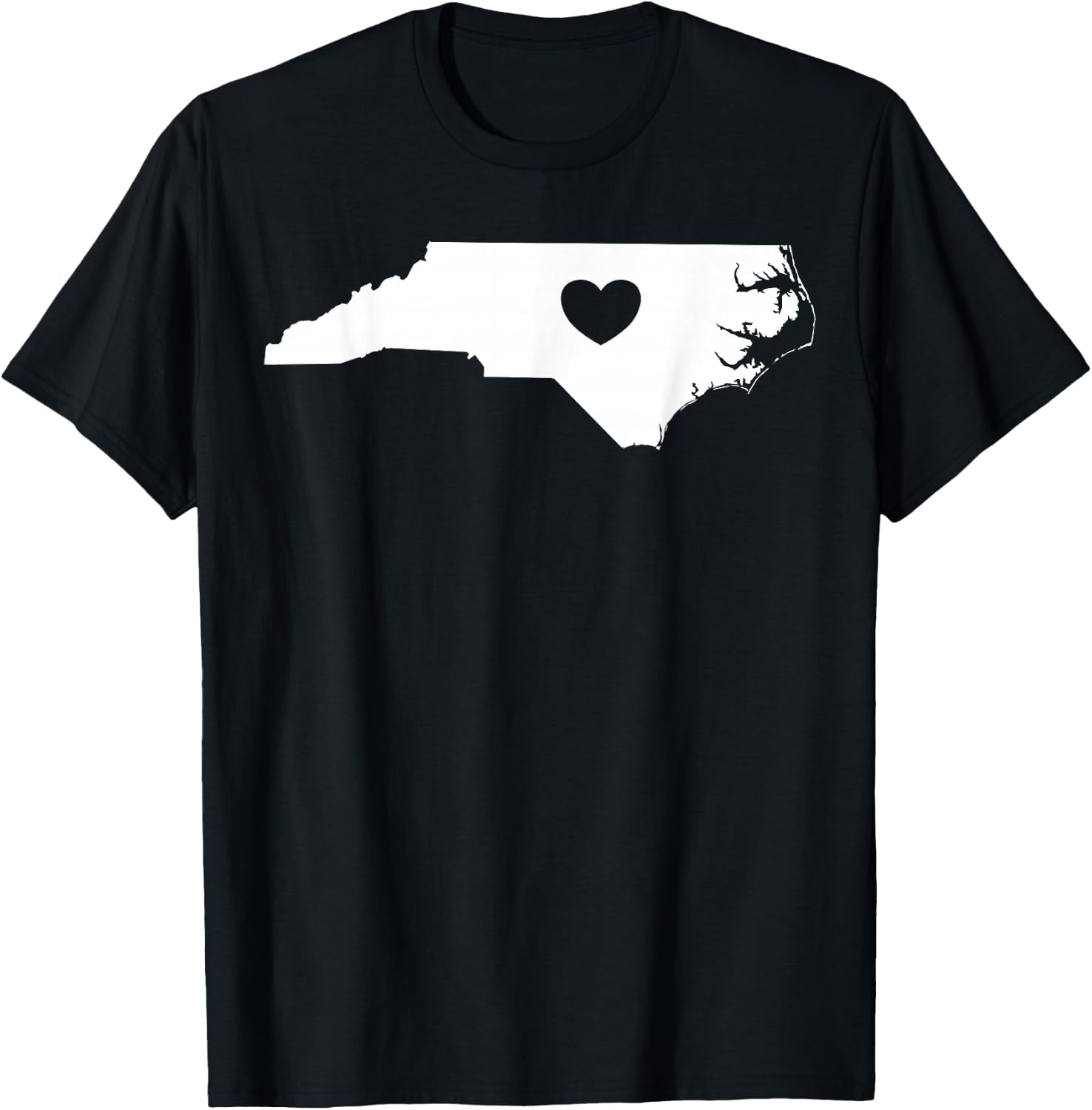 North Carolina Heart State Silhouette T-Shirt - T-Shirt | Black