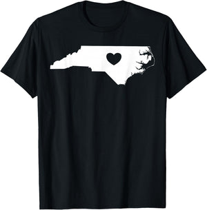 North Carolina Heart State Silhouette T-Shirt - T-Shirt | Black