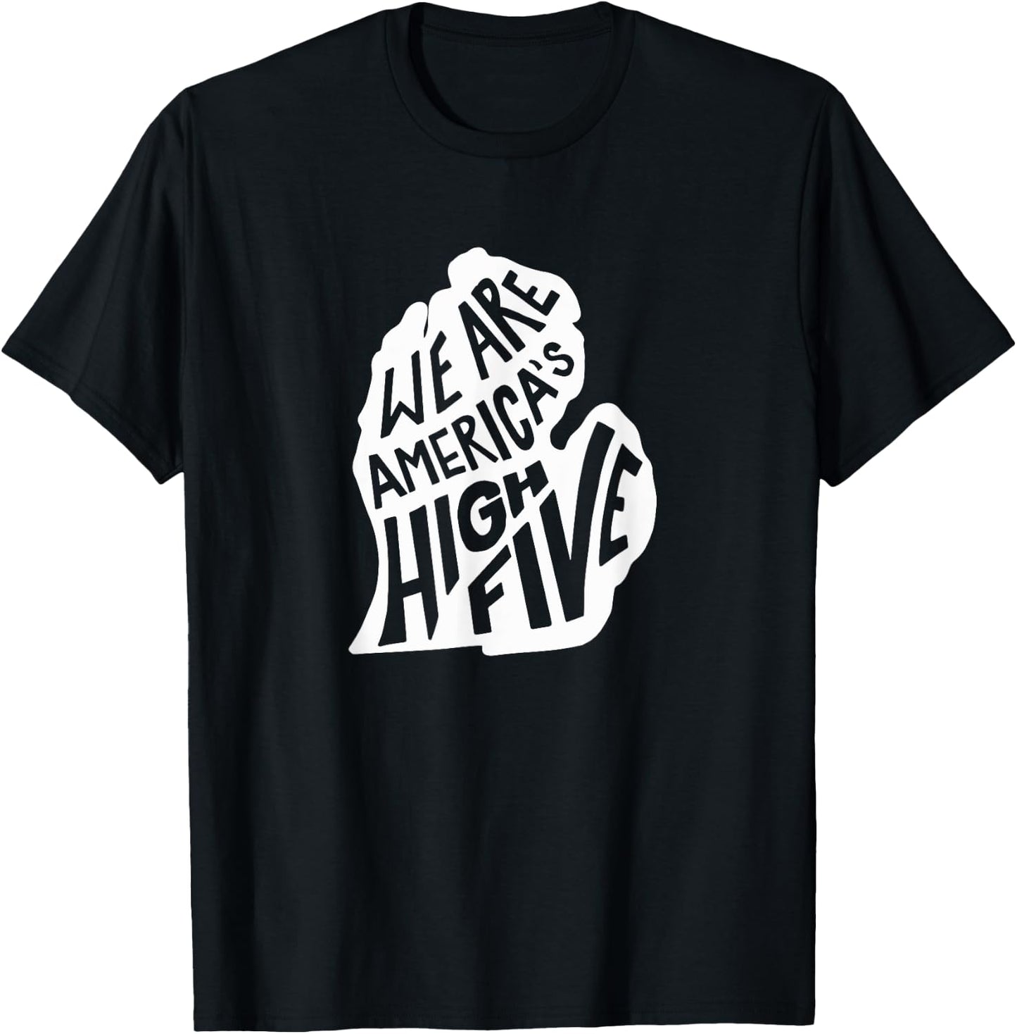 Michigan America's High Five - Retro Distressed T-Shirt - T-Shirt | Black
