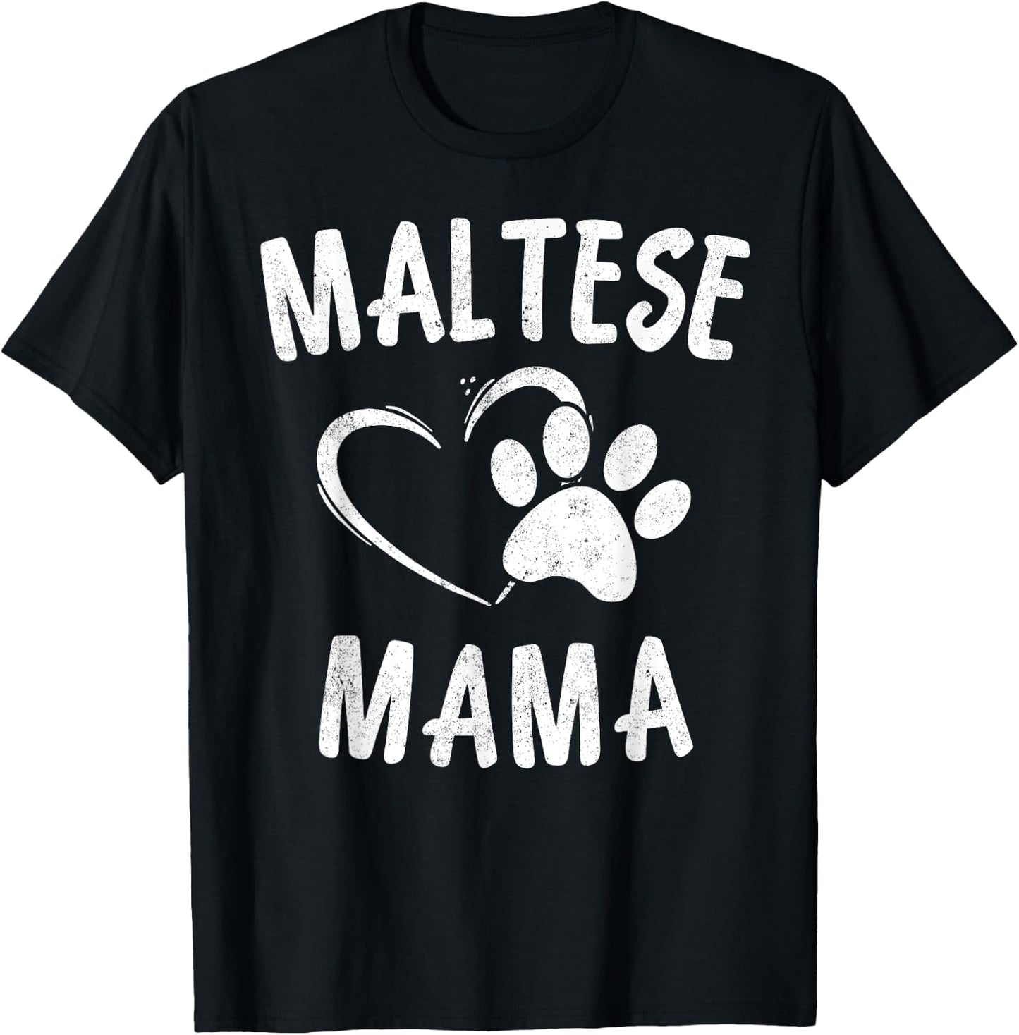 Fun Maltese Mama Gift Pet Lover Apparel Sleeve Dog Mom Women Kids T-Shirt - T-Shirt | Black