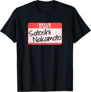 Hello My Name is Satoshi Nakamoto Halloween Costume T-Shirt - T-Shirt | Black