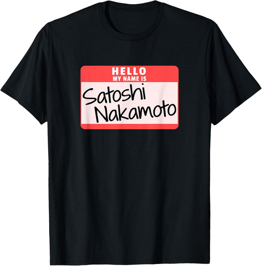 Hello My Name is Satoshi Nakamoto Halloween Costume T-Shirt - T-Shirt | Black
