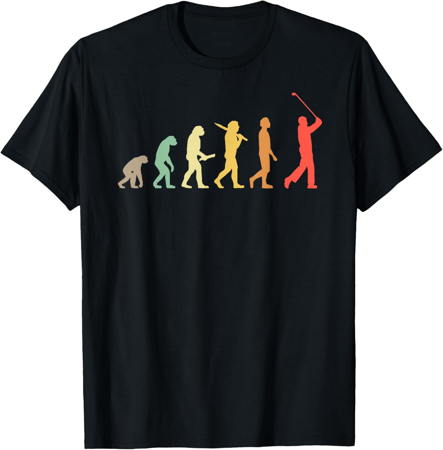 Retro Golf Evolution Gift Golfers & Golf Players T-Shirt - T-Shirt | Black