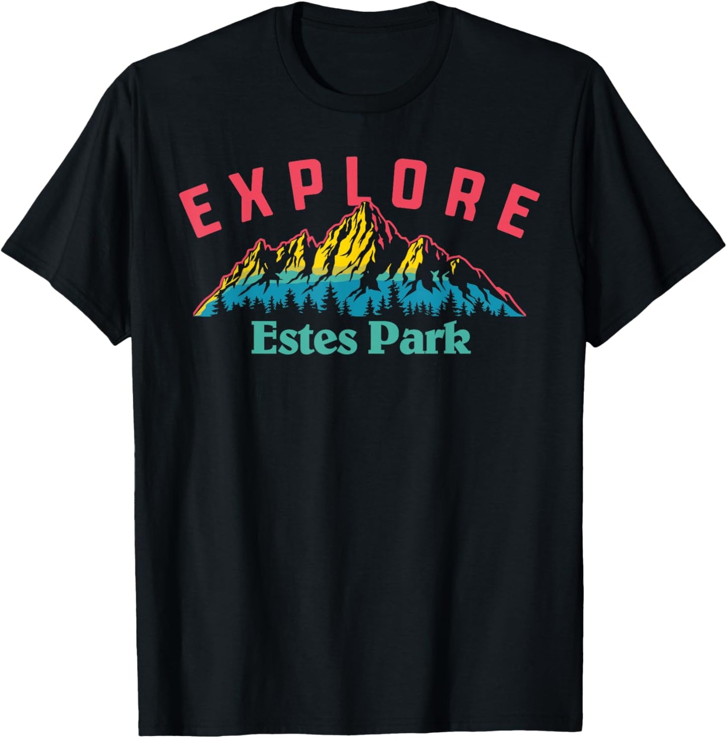 Estes Park Explore! Nature Outdoor Mountains T-Shirt - T-Shirt | Black