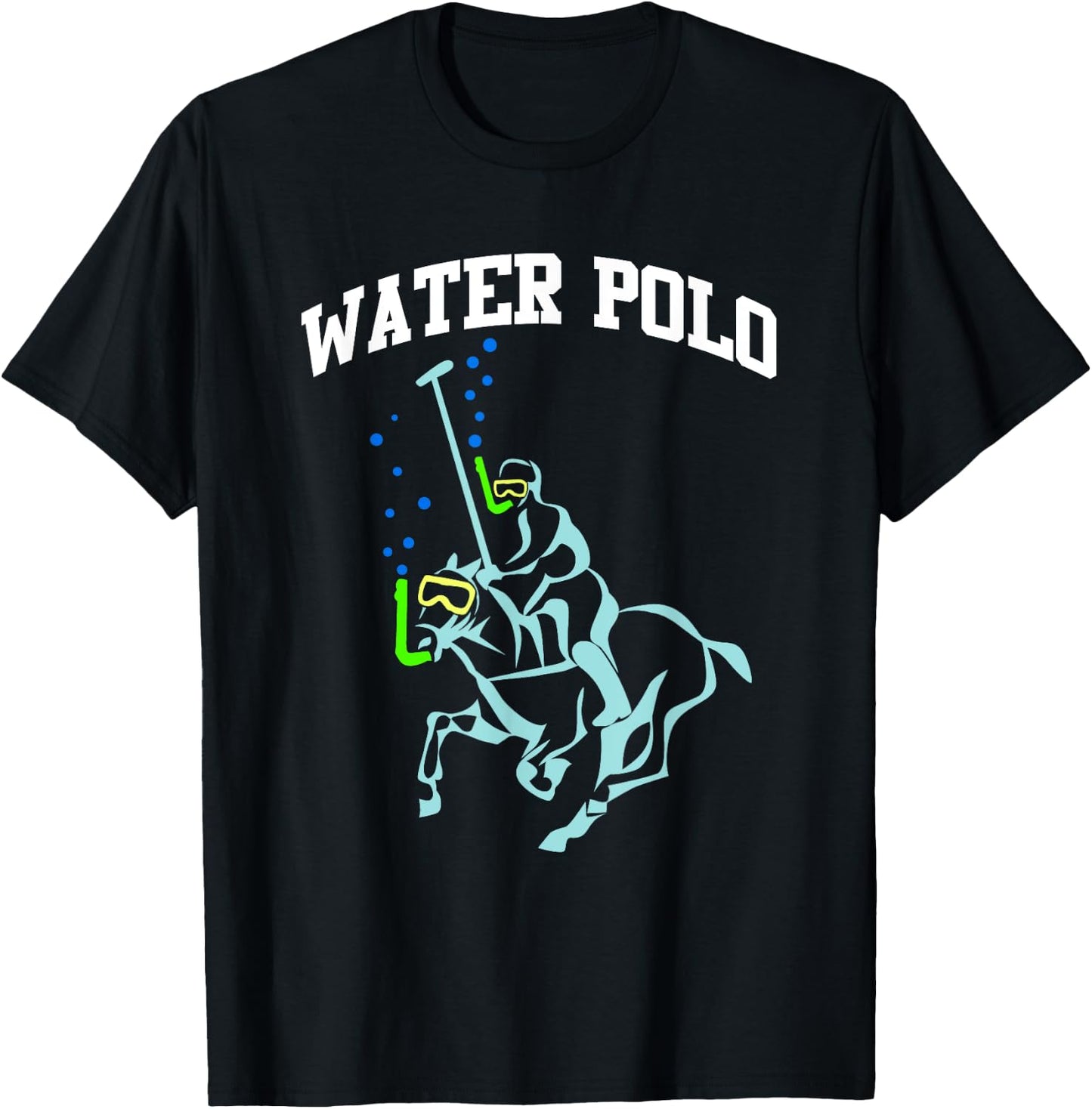 WATER POLO shirt Funny Snorkeling Horse Water Polo Joke T-Shirt - T-Shirt | Black