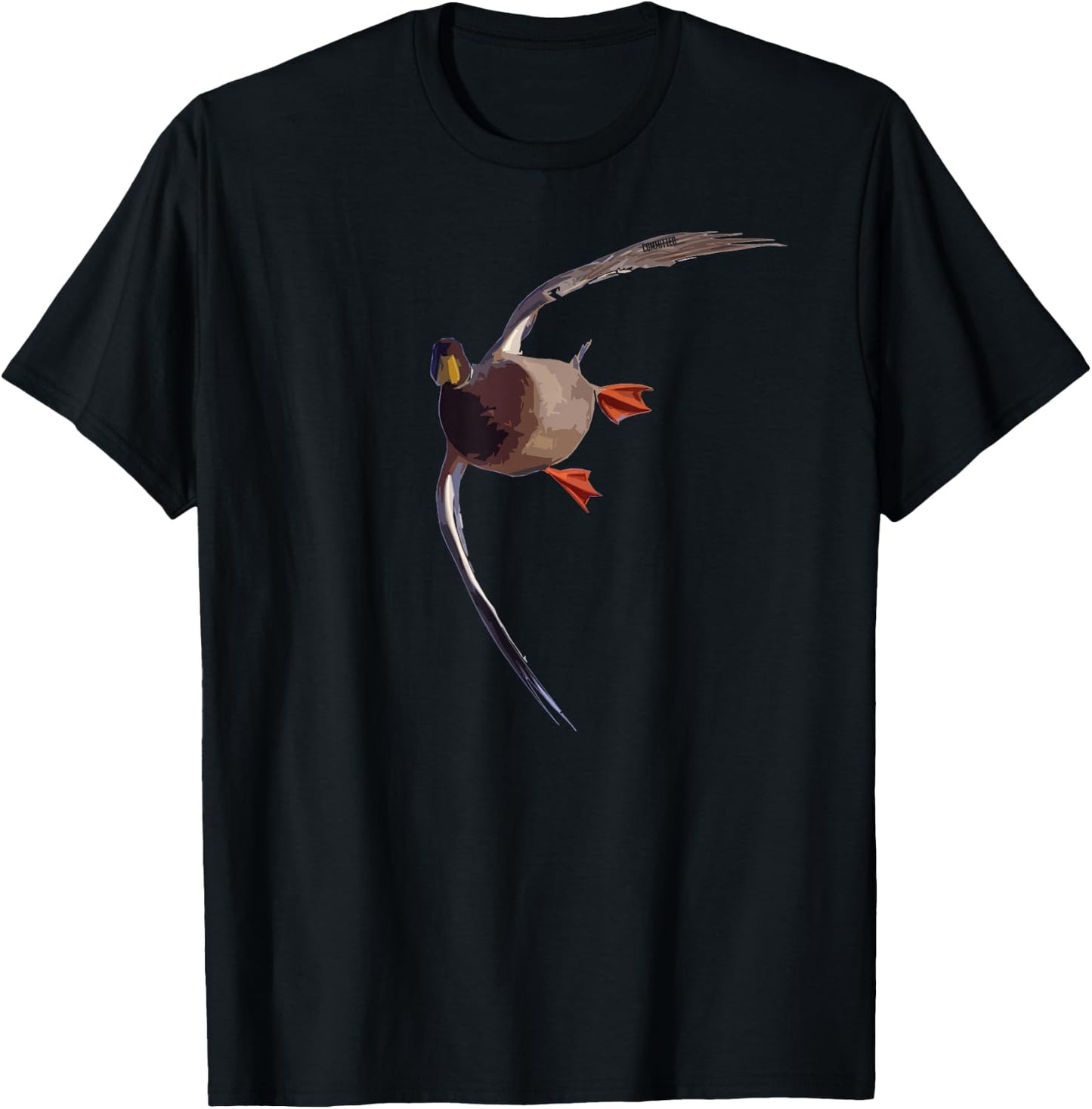 Sideways Drake - Duck Hunting Shirt by Committed Waterfowl T-Shirt - T-Shirt | Black