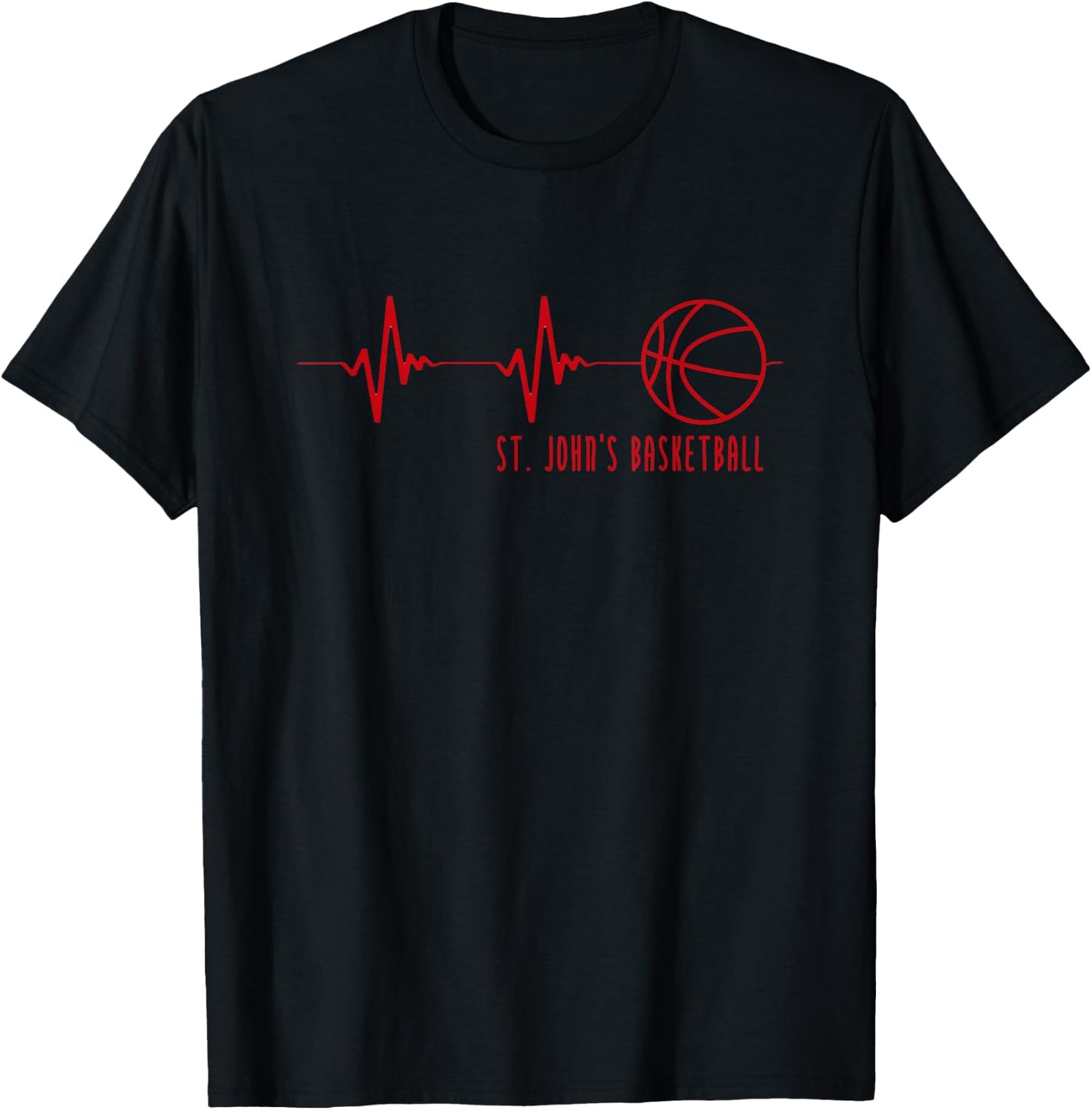 St. John's Basketball Heartbeat Shirt T-Shirt - T-Shirt | Black
