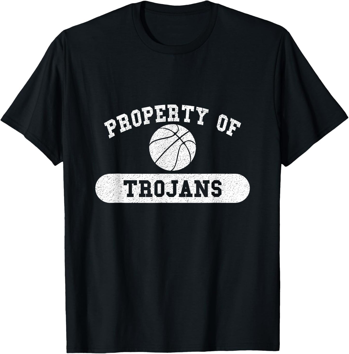 Property of Trojans Basketball T-Shirt - T-Shirt | Black
