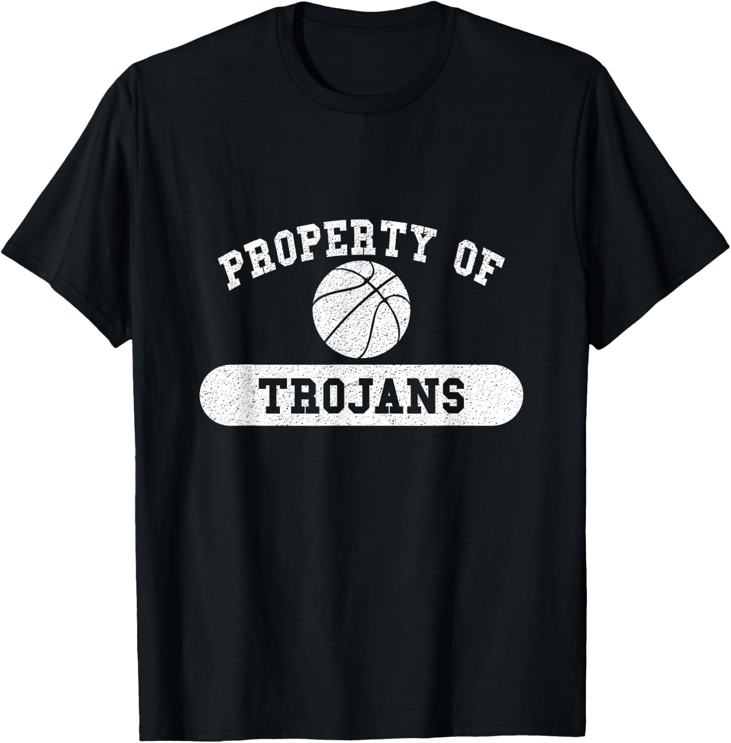 Property of Trojans Basketball T-Shirt - T-Shirt | Black
