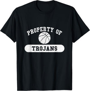 Property of Trojans Basketball T-Shirt - T-Shirt | Black