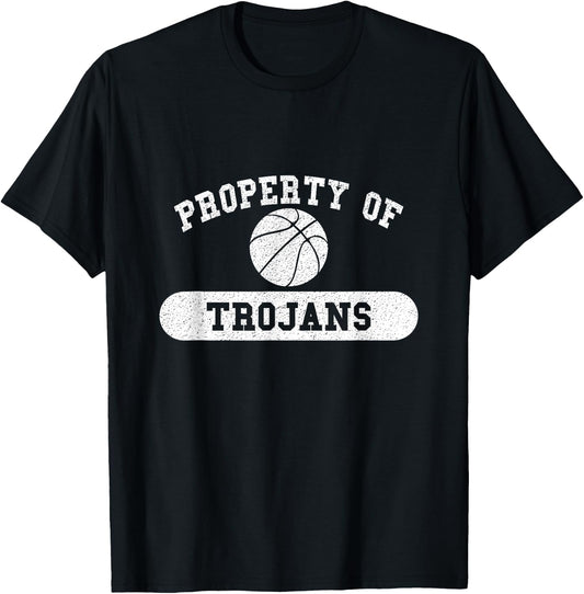 Property of Trojans Basketball T-Shirt - T-Shirt | Black
