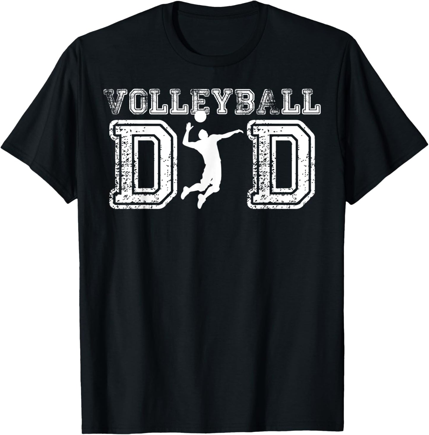 Vintage Volleyball Dad Player Daddy Funny Father's Day Gift T-Shirt - T-Shirt | Black