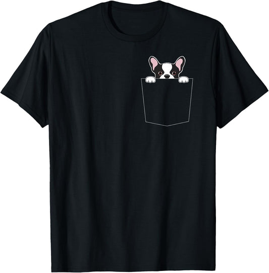 French Bulldog / Frenchie Dog In My Pocket Women Girls Kids T-Shirt - T-Shirt | Black