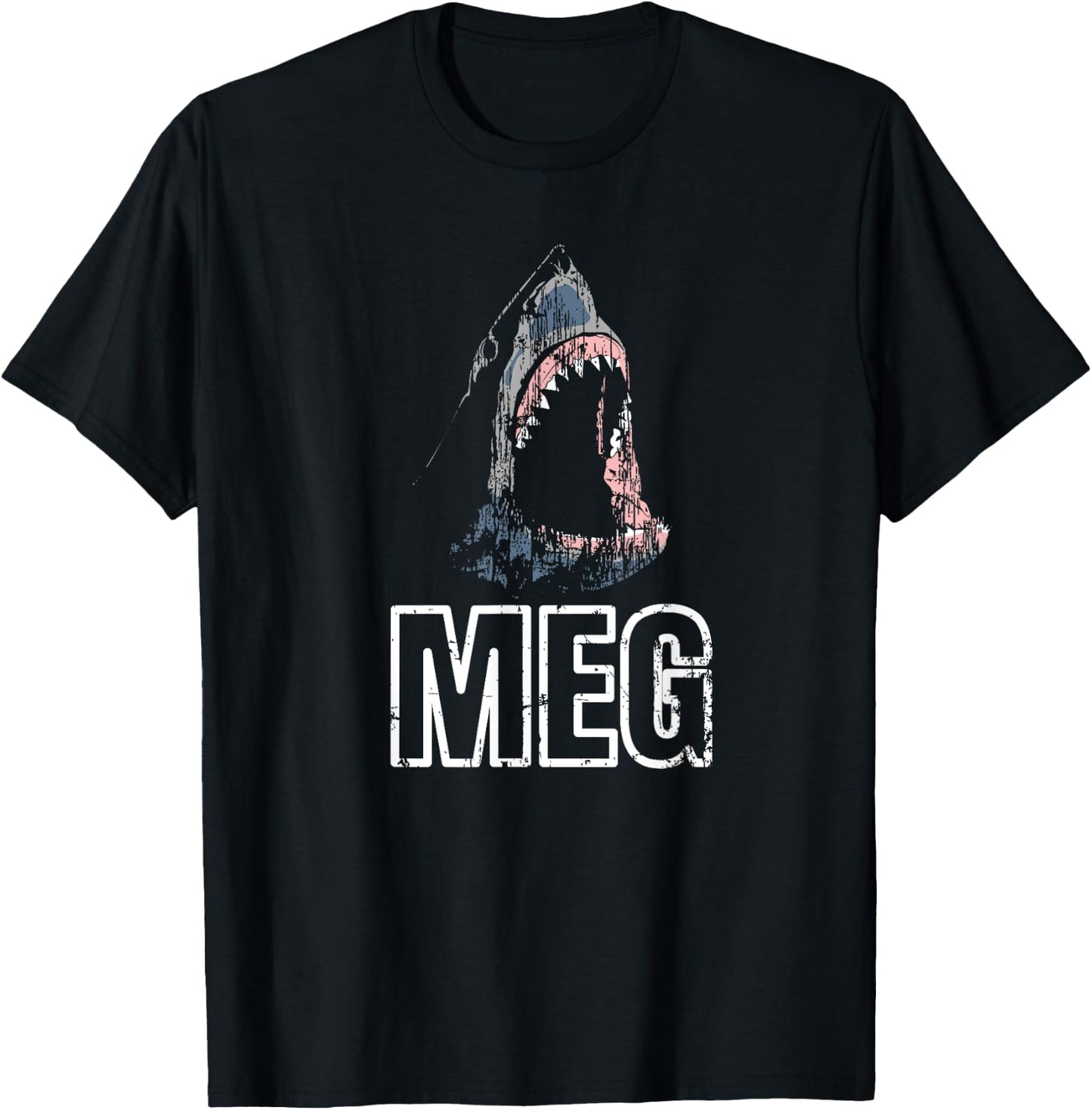 Meg Shark Megalodon Shark Shirt Shark Gifts T-Shirt - T-Shirt | Black