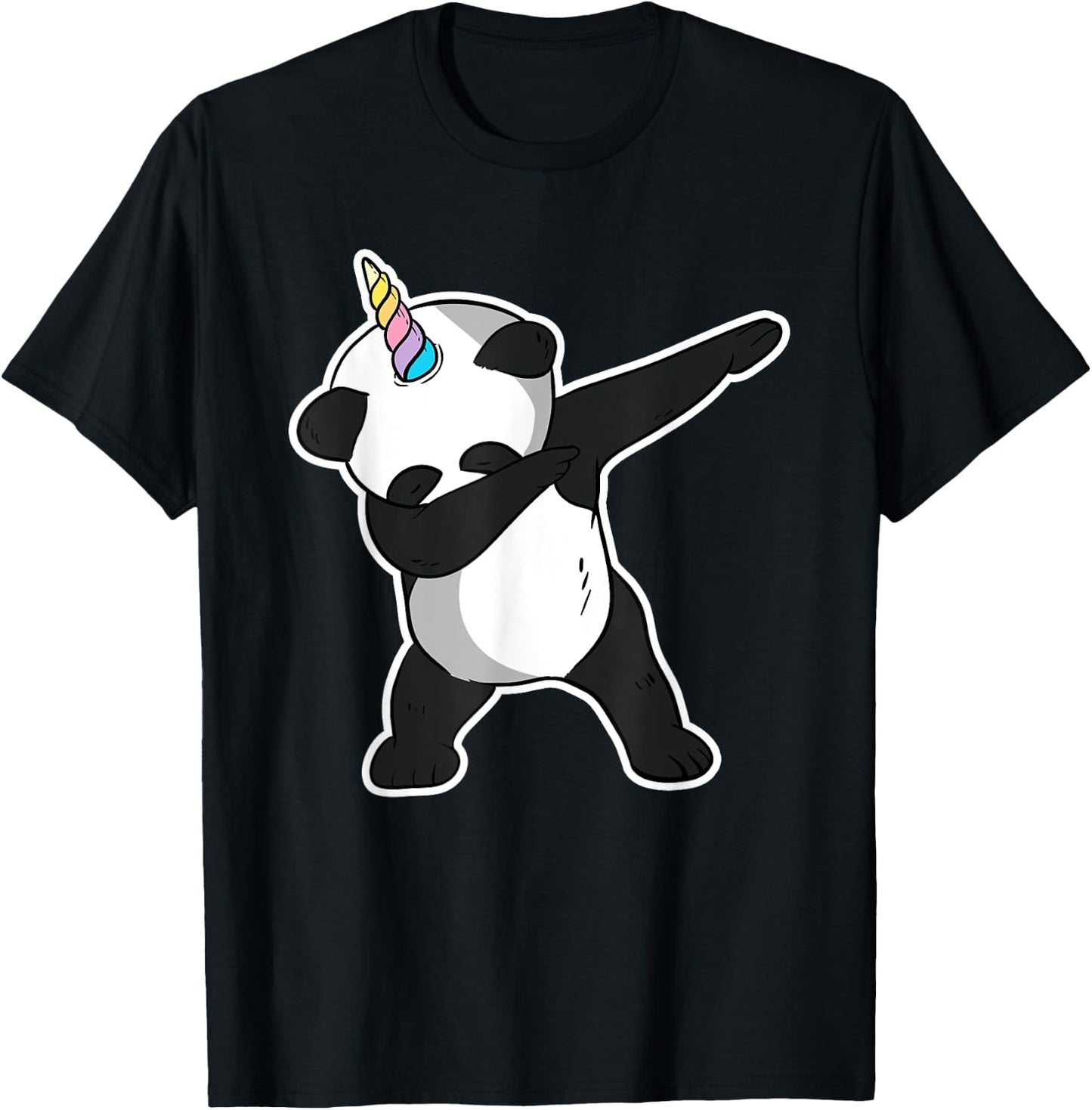 Funny Dabbing Pandacorn Shirt T-Shirt - T-Shirt | Black
