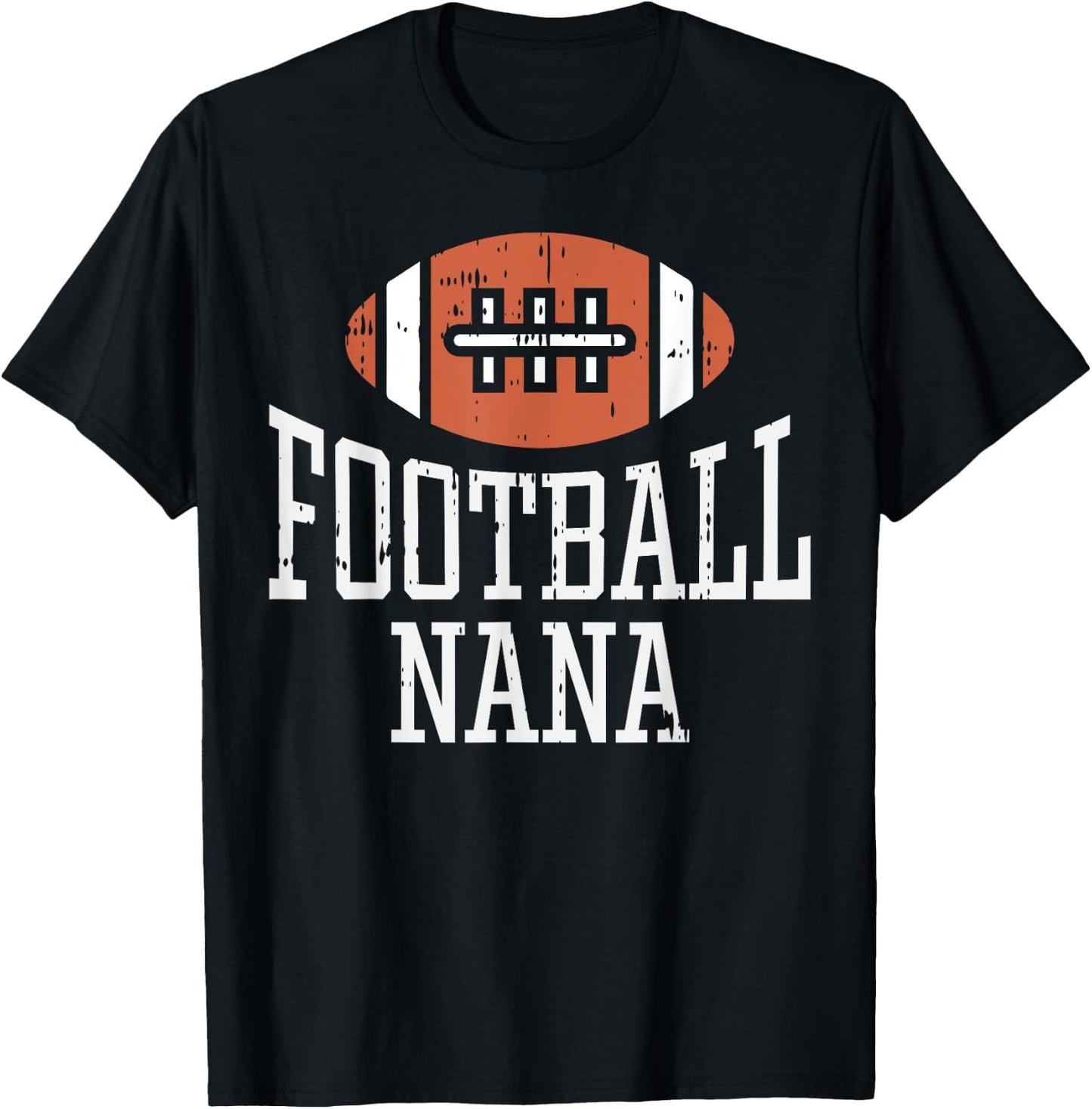 American Football Nana Vintage Game Day Sports Lover Grandma T-Shirt - T-Shirt | Black