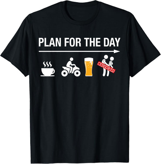 Funny ATV Shirts Men Women Four Wheeling Coffee Quad Beer T-Shirt - T-Shirt | Black