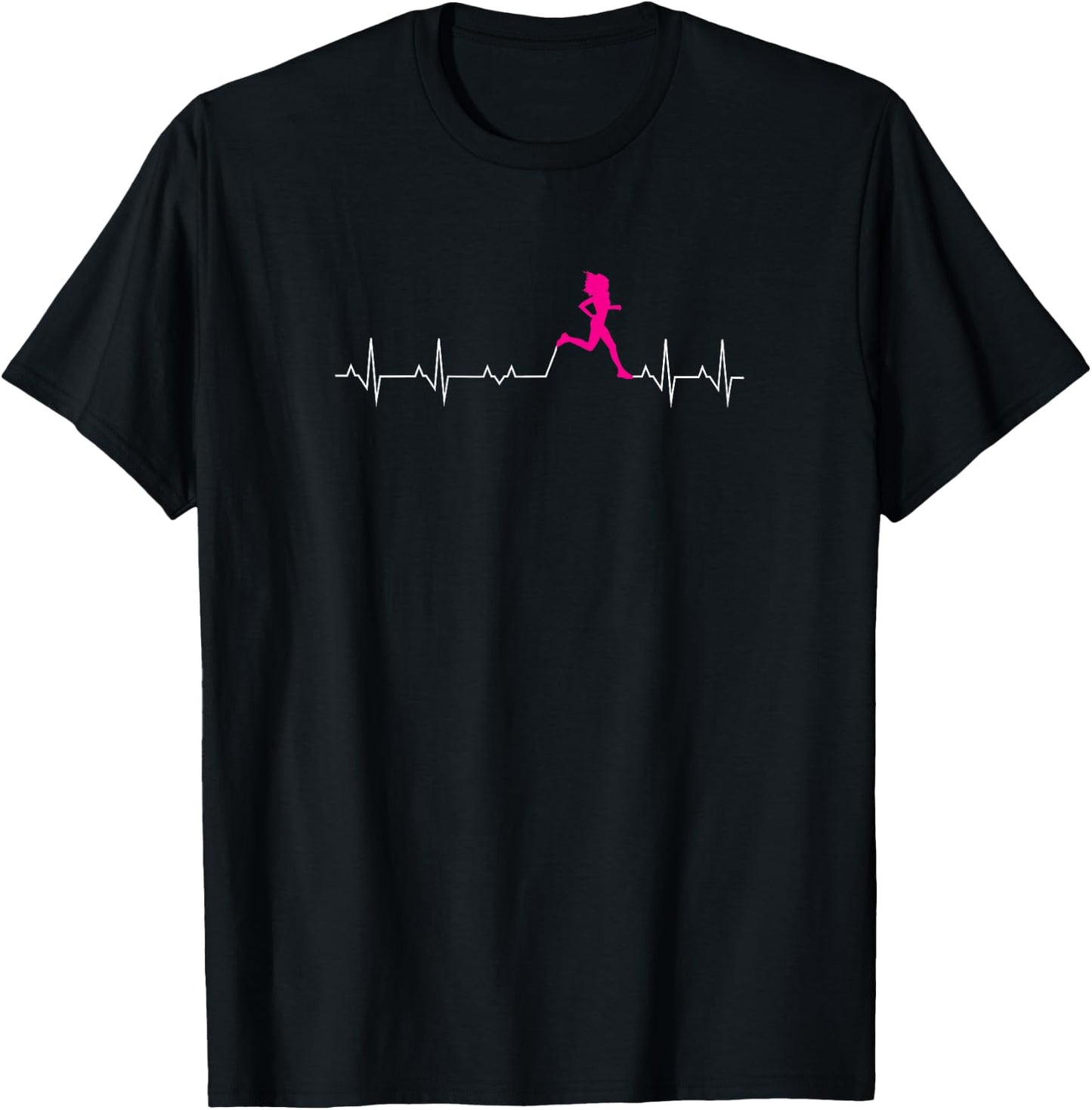 Runners Heartbeat Running Heartbeat Funny T-Shirt - T-Shirt | Black