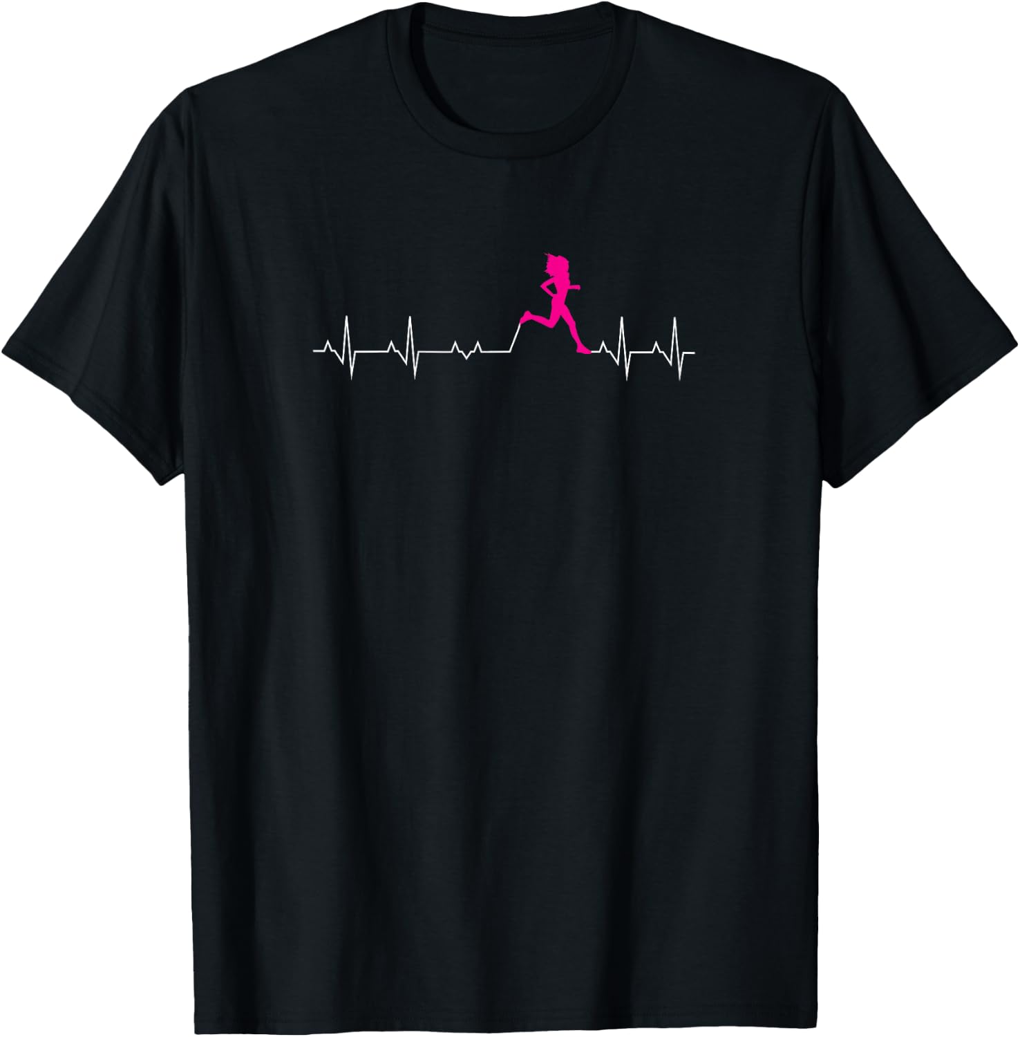 Runners Heartbeat Running Heartbeat Funny T-Shirt - T-Shirt | Black