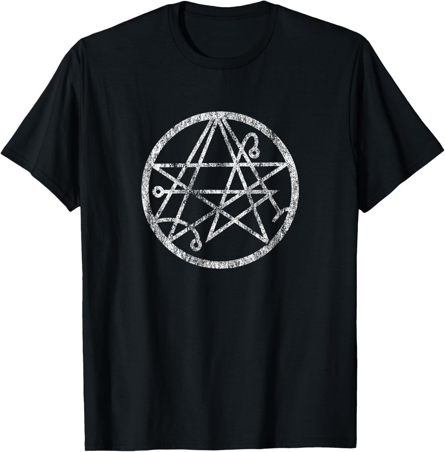 Necronomicon Symbol, Gothic Horror Distressed Occult T-Shirt - T-Shirt | Black
