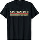 San Francisco - California - Retro Stripes - Classic T-Shirt - T-Shirt | Black