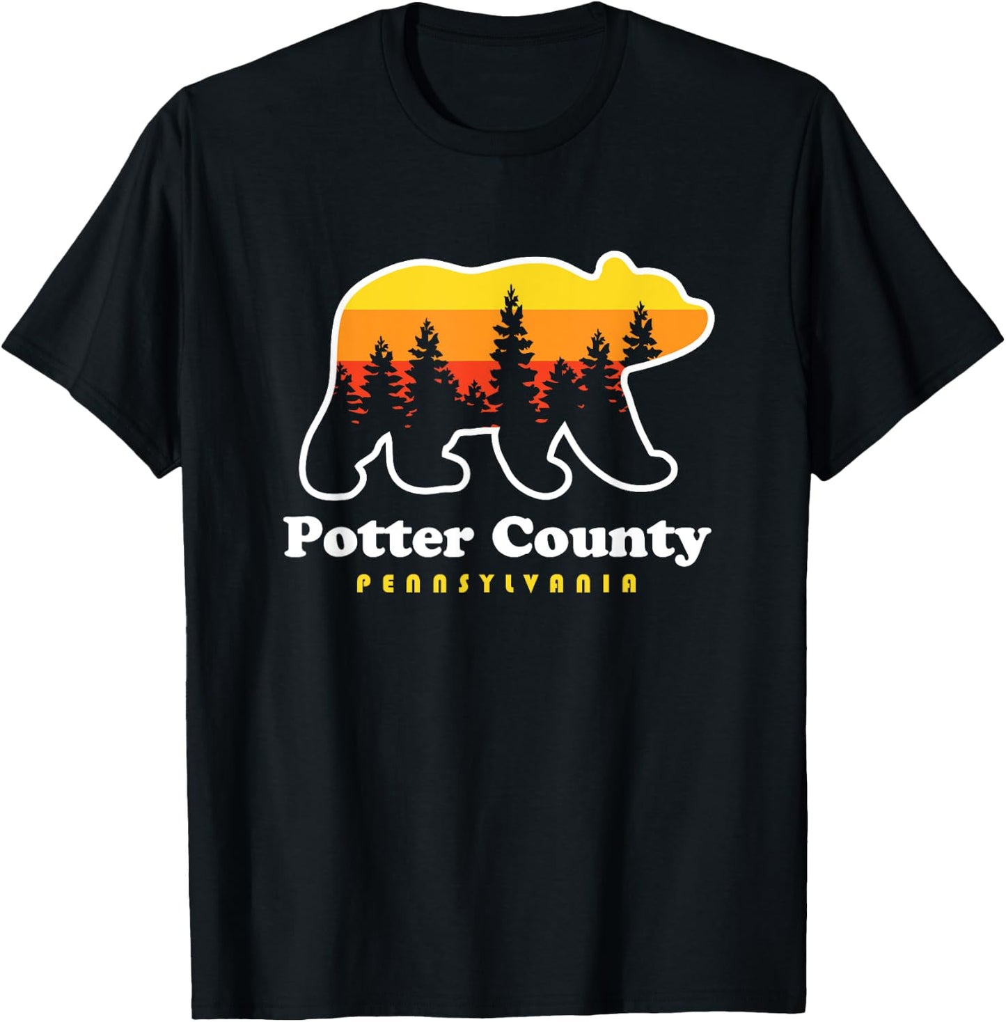 Potter County Pennsylvania Susquehannock State Forest Bear T-Shirt - T-Shirt | Black